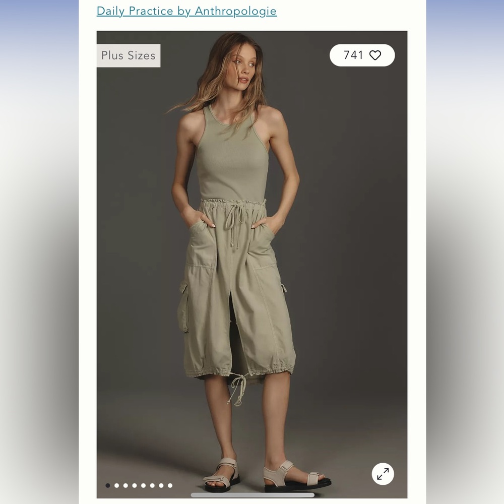 Daily Practice by Anthropologie High-Neck Tank Twofer Dress SAGE - NWT